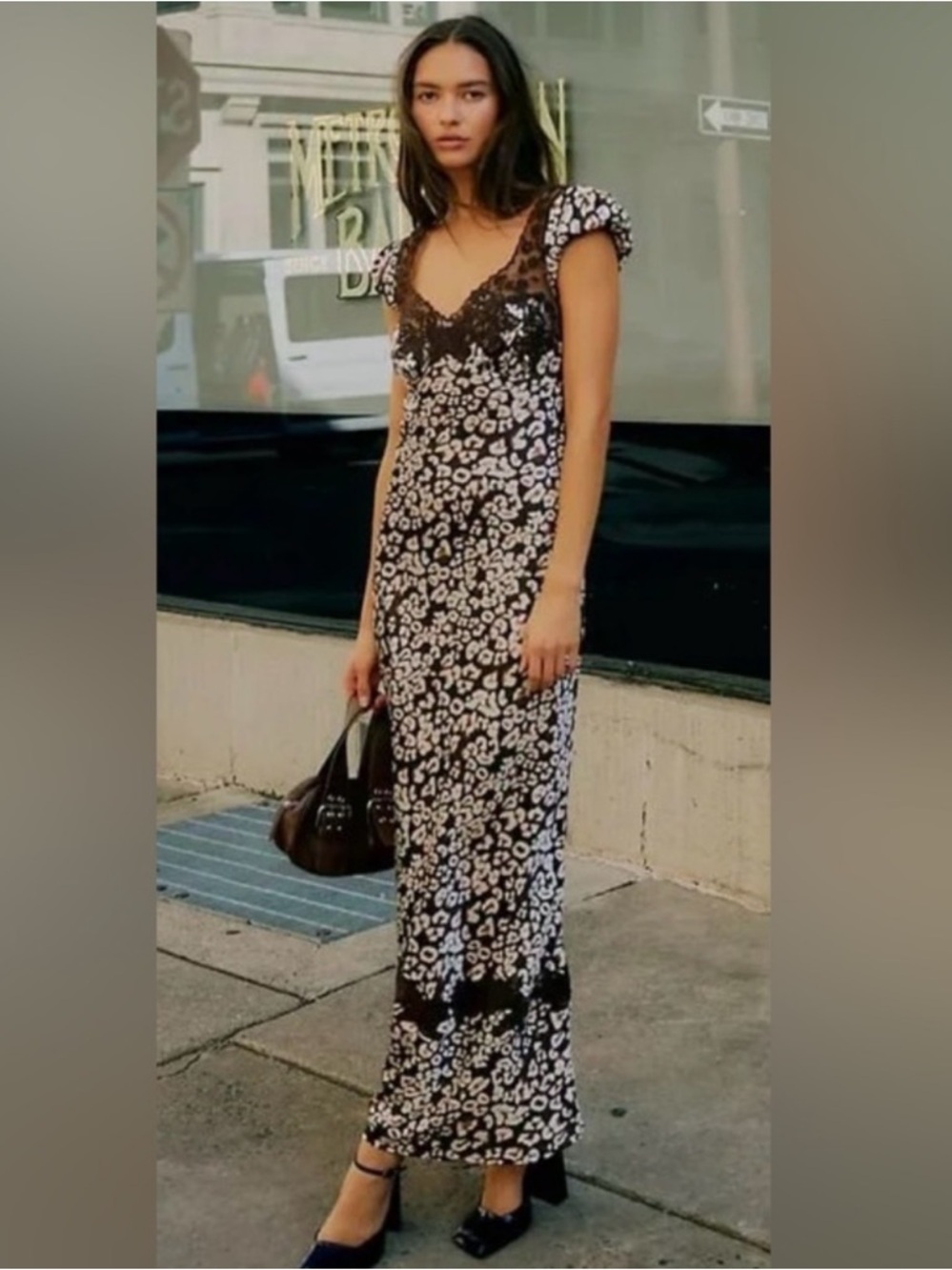 NWOT Free People Butterfly Babe Maxi Dress- Cheetah Print